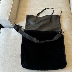 Black genuine leather cross body bag from Innue made in Italy- great for work